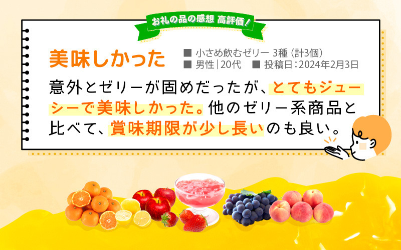 定期便 ≪6ヶ月連続お届け≫ 小さめ飲むゼリー 詰め合わせ 5種 (計10個入り) ×6回 みかん ぶどう りんご いちご ピーチ 国産ストレート果汁使用 着色料 保存料 香料 不使用【ギフト 母の日 父の日 こどもの日 敬老の日 バレンタインデー ホワイトデー】 [m01-i001]