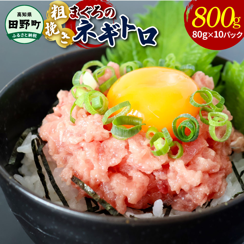 ネギトロ 800g（80g×10パック） ≪カネアリ水産≫ まぐろの ネギトロ ねぎとろ マグロ 鮪 まぐろたたき 粗挽き ねぎとろ丼 ネギトロ丼 小分け パック セット 冷凍 一人暮らし 便利 簡単 高知県 田野町 ～四国一小さなまち～