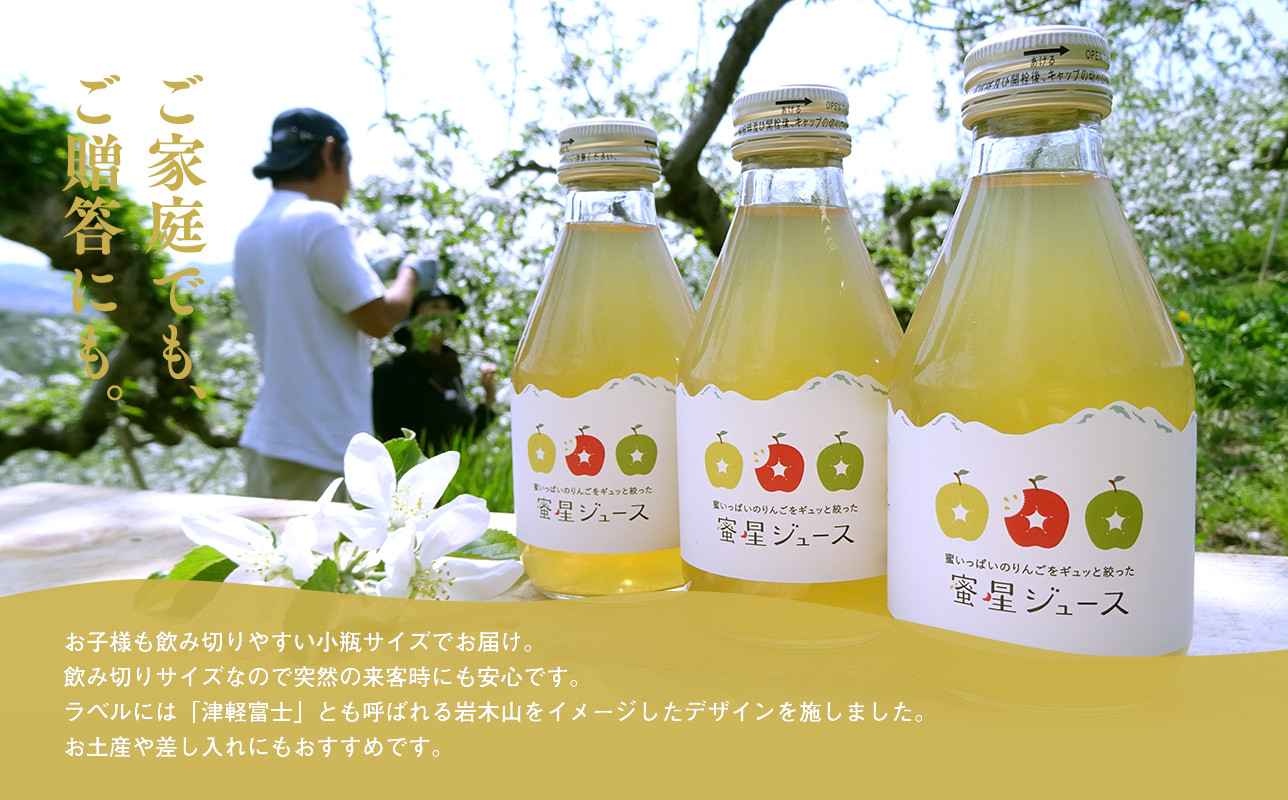 100年の歴史 蜜星ジュース 180ml×12本 林檎 林檎ジュース フルーツ 果物 アップル 青森県 平川市 平川市産 お取り寄せ 果汁 100% リンゴジュース ジュース 贈答 オリジナル ミックス 飲料 田中農園 