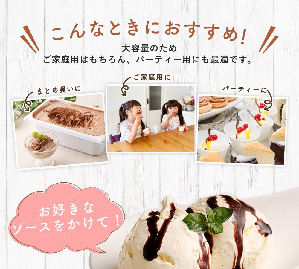 2Lアイス セット (バニラ・チョコ) 合計4L アイス 自家製 業務用 大容量 【2025年6月下旬順次発送開始】