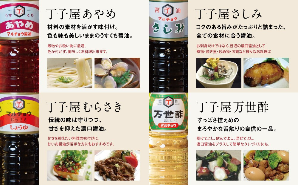 【創業享保20年の老舗醤油屋】丁子屋のかごしま醤油 詰め合わせ(4種)6本セット 調味料 醤油 酢 お酢 鹿児島 南さつま市