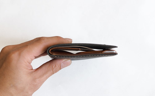 薄い二つ折り財布【全18色】02ブラウン