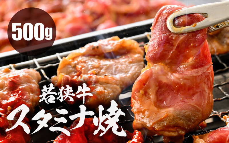 若狭牛スタミナ焼き（味付け）500g（250g×2袋）【若狭牛 すね肉 ばら肉 牛肉 国産和牛 黒毛和牛 ブランド牛 牛 スタミナ 焼き肉 簡単調理 冷凍 小分けパック】 [A-2249]