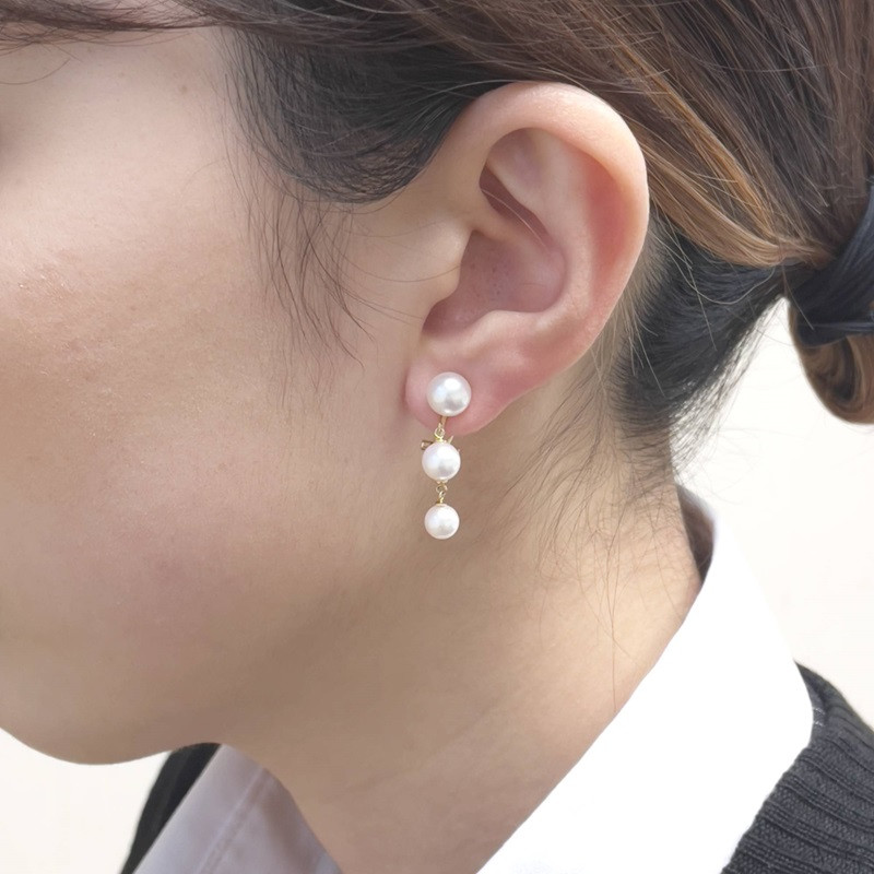 〈 甲府ジュエリー 〉K10YG アコヤパール イヤリング S29(685561)K06009-H