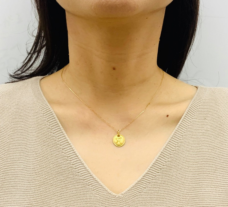 〈 甲府ジュエリー 〉【K10】イニシャルペンダントネックレス イニシャル:H