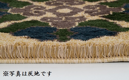 【受注生産】～色をお選びいただけます～　鍋島緞通＜手織＞蟹牡丹中心柄　1枚（40×40㎝、毛足3㎝）［A0015-0004］