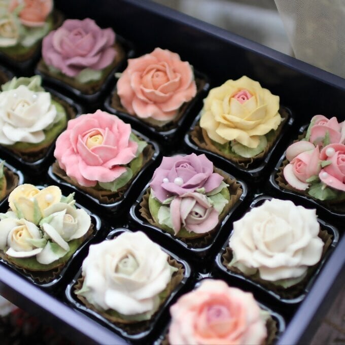 DC-002_あんフラワークッキー(全部バラ)15個入り 食べられるお花!あんこのお花! 【風呂敷ラッピング】和菓子