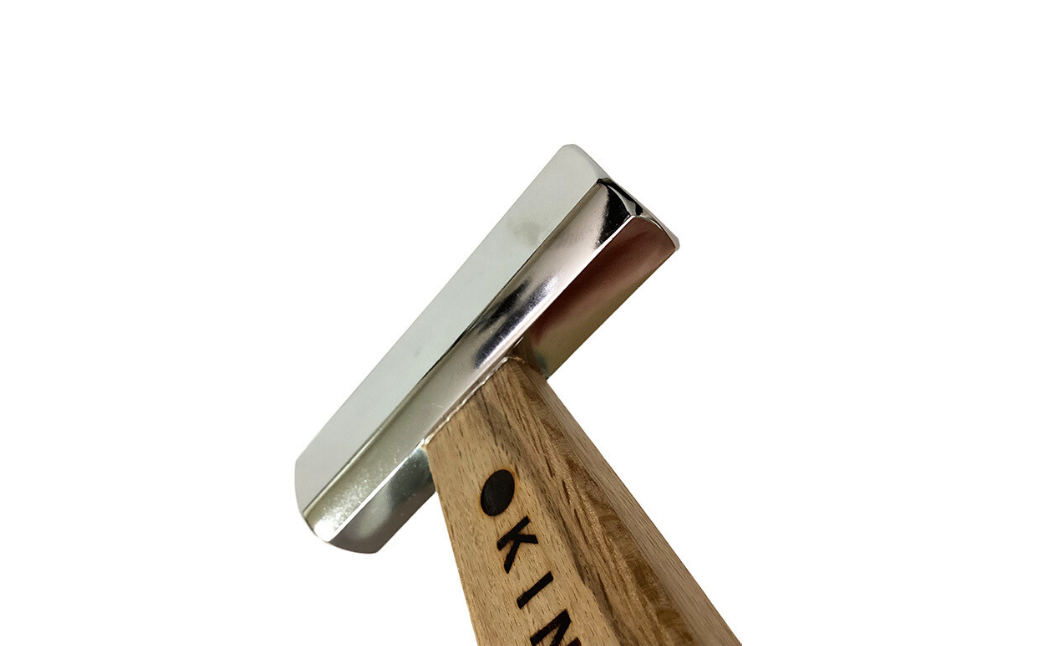 八角玄能 ミラー 300 角蛇曲ショート 250mm ハンマー シルバー 金槌 とんかち 工具 握りやすい [マルキン印] 【031S021】