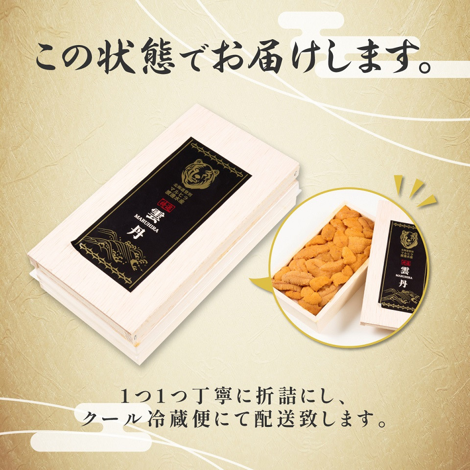 極上エゾバフンウニ 折詰 100g 配送期間B:10月下旬~11月下旬迄 高級 うに ウニ 雲丹 生ウニ バフンウニ 折り詰め ふるさと納税 北海道 登別市