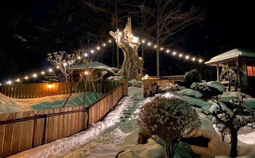 YUDA BASE 宿泊チケット（1泊2食付き・2名様）／ 温泉 ペア 宿泊 チケット 夕食・朝食付き 貸し切り 一組限定  観光 旅行 グランピング キャンプ アウトドア ドッグラン  東北 岩手県 二戸市