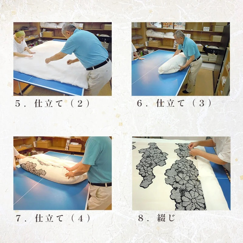 着物リメイク 真綿布団 仕立て直し 受注生産 寝具 和式 掛け布団 布団 シルク真綿 職人 手作り シングル