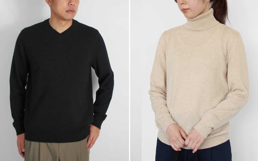 クルーネック セーター カシミヤ 100% ( ブラック・M ) レディース 日本製 | ニット クルーネックセーター 薄手 無地 シンプル 長袖 秋冬 冬 新潟県 五泉市 高橋ニット株式会社