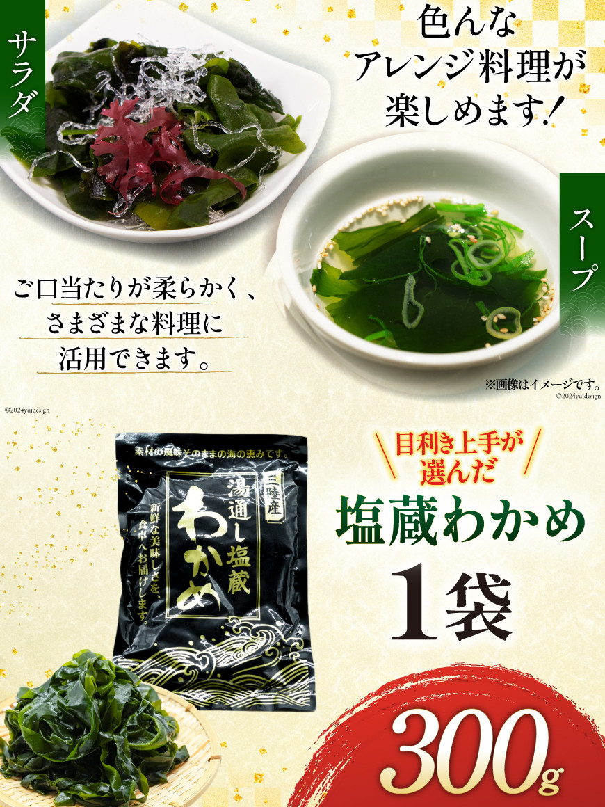 わかめ 三陸産 塩蔵わかめ 300g×1 [かみたいら 宮城県 気仙沼市 20564826] 海藻 ワカメ わかめ 塩蔵ワカメ 塩蔵 海産物