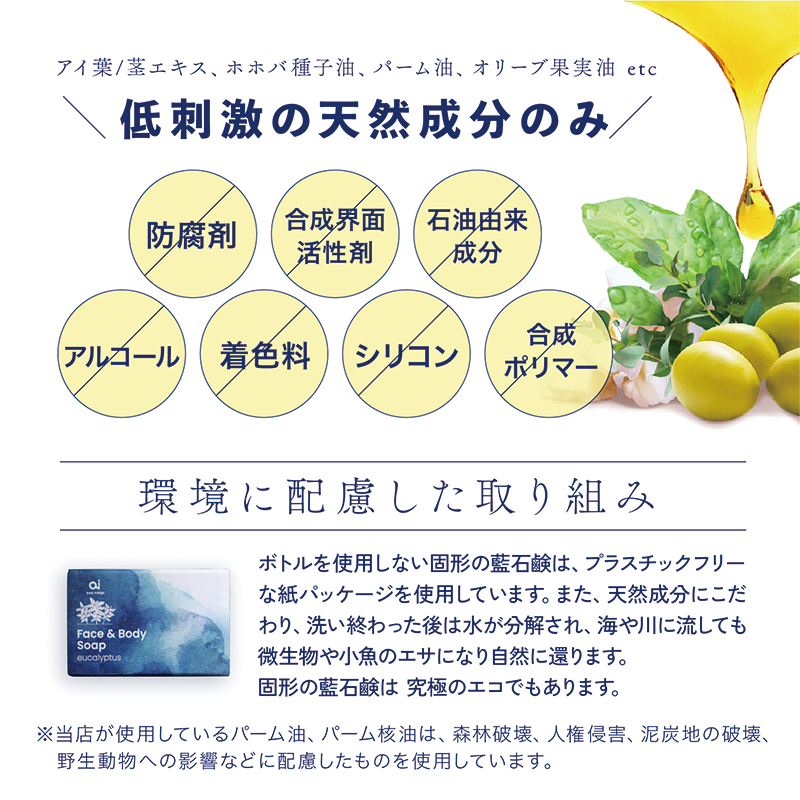 石鹸 70g×1 ボディーソープ オーガニック コスメ 天然素材 スキンケア オリーブ パーム 抗酸化 ポリフェノール 