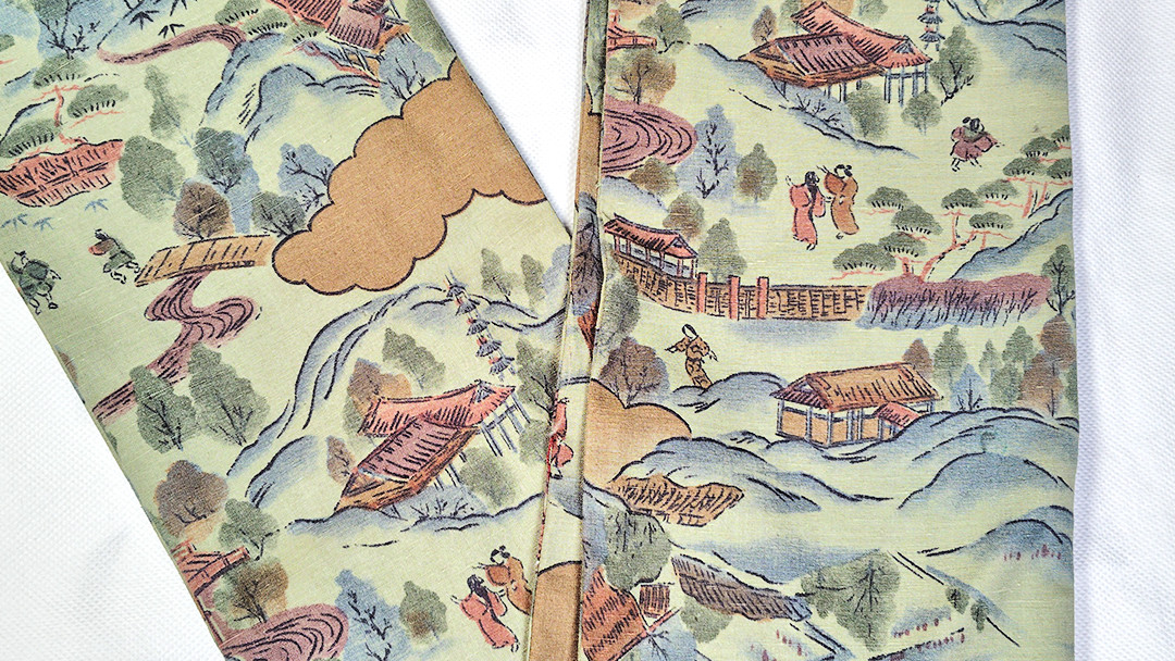 結城紬 染小紋 リメイク マフラー リメイクマフラー 紬 手作り 絹 シルク [BN036ci]