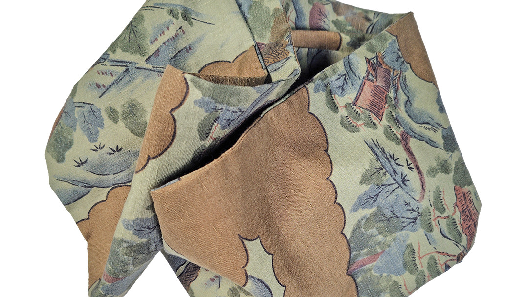 結城紬 染小紋 リメイク マフラー リメイクマフラー 紬 手作り 絹 シルク [BN036ci]