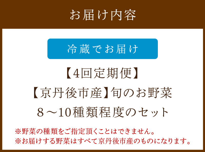 【京都・京丹後】有機野菜 定期便 4回【アスカ有機農園】旬の京丹後野菜セットS（栽培期間中　農薬・化学肥料不使用）＜京都 オーガニック アクション加盟＞京野菜セット・野菜 詰め合わせ・野菜定期便・有機栽培定期・オーガニック野菜・定期便4カ月　AY00012