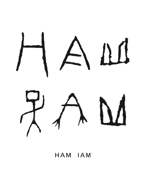 [HAM IAM]【数量限定】手差型染クルーネックTシャツ「小花ちらし」緑紫系【Lサイズ】