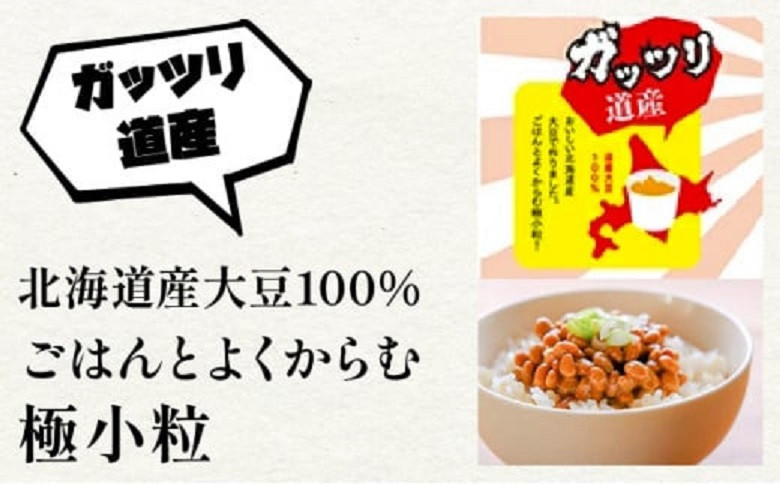 【配送回数が選べる】北海道のガッツリ納豆極小粒 100g×3個×10袋(合計30カップ) たれなし 《順次発送・定期便3~10回》 特大カップ 大容量 北海道産 国産 くま納豆
