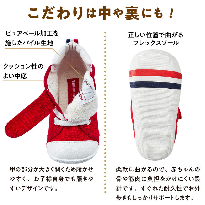 ミキハウス　ファーストベビーシューズ（マルチカラー・13.0cm）_	Sx013-3