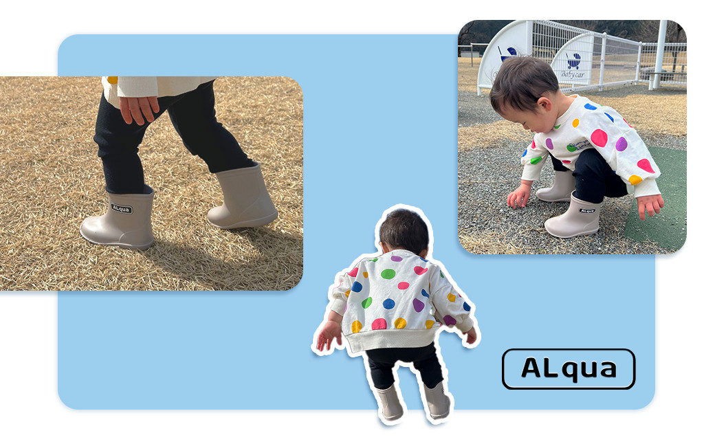 【くすみグリーン】【下呂市限定デザイン】子ども用 長靴（サイズ15cm）ショート丈 高さ 12.0cm くすみカラー ながぐつ レインブーツ キッズ 子供 15センチ 子供用 日本製 下呂市【アルクア飛騨】