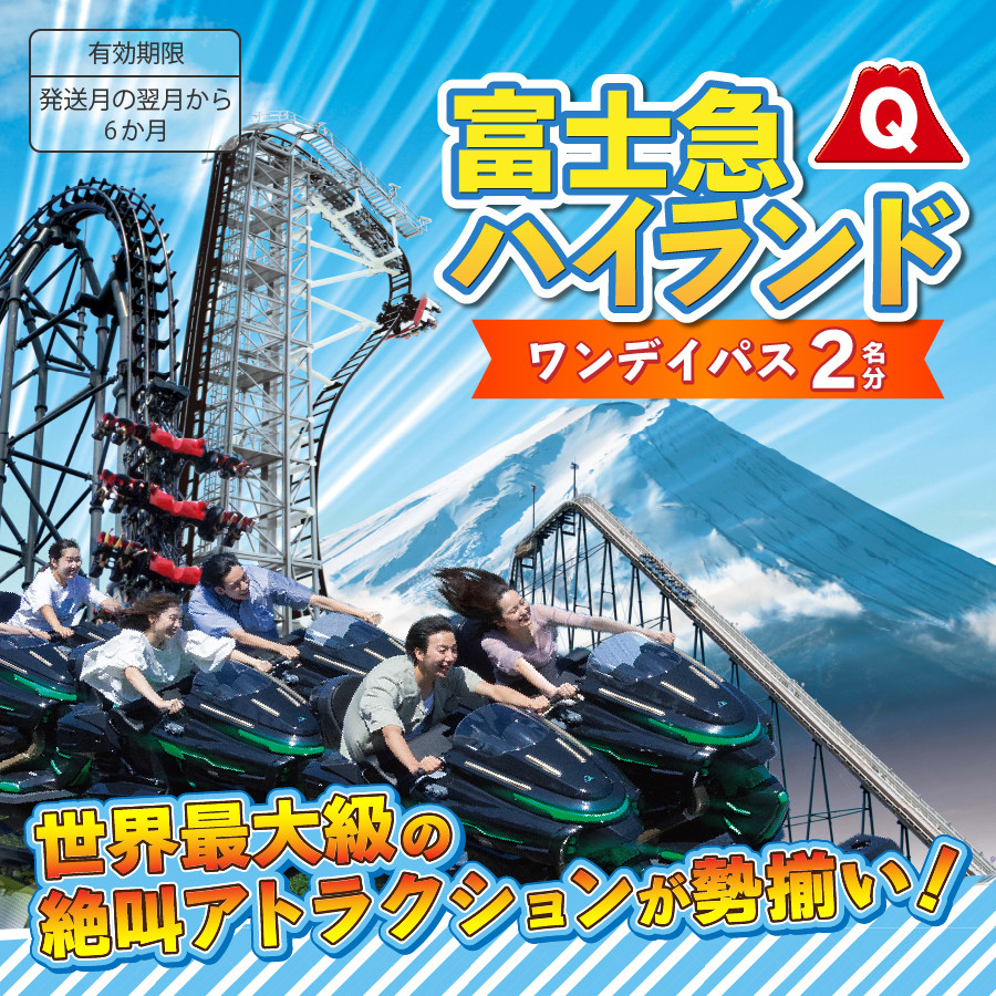 富士急ハイランドワンデイパス ペアチケット　ペア 利用券 ワンデイパス 2名1組 招待券 優待券 遊園地 山梨 富士吉田