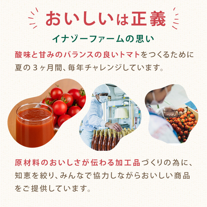 【E7088】有機トマトジュース クリア (720g×6本) トマト トマトジュース ジュース 北海道産 有機JAS認証トマト 無塩 保存料無添加 甘味 酸味 贈呈 ギフト プレゼント 【イナゾーファーム】