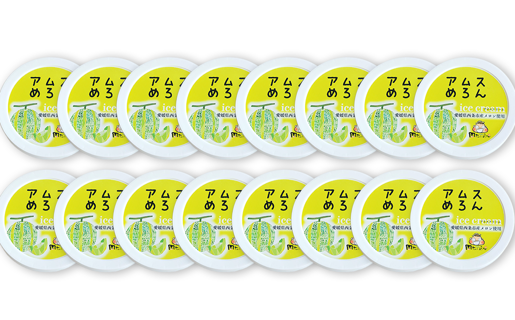 アイスクリーム アムスめろんアイスクリーム 16個　愛媛県西条市 周桑産メロン使用　スイーツ フルーツ 果物 アムスメロン アイス 周ちゃん広場 JA周桑