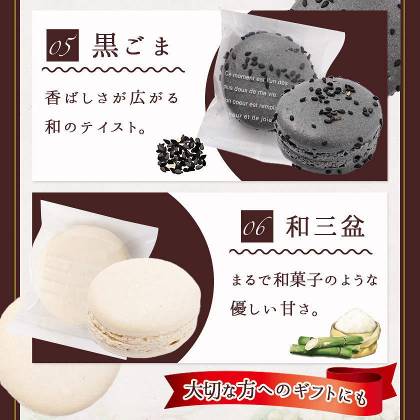 静マカロン 和洋折衷セレクト 6種6個入≪みやこんじょ特急便≫_LE-C207-Q_(都城市) スイーツ ショコラ いちご 塩キャラメル バイオ茶 黒ごま 和三盆 マカロン