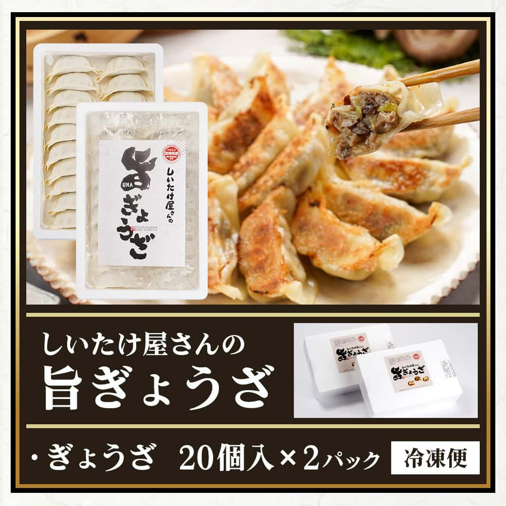 しいたけ屋さんの旨ぎょうざ_AA-M101_(都城市) ぎょうざ 旨餃子 都城産 しいたけ 豚肉 20個入り×2 椎茸たっぷり 焼き餃子 蒸し餃子 揚げ餃子