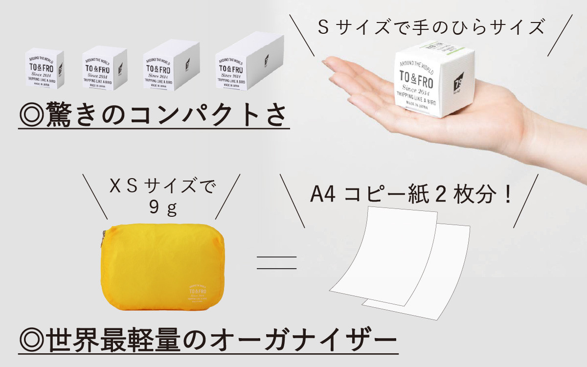 【TO&FRO】超軽量ポーチ ORGANIZER AIR【XSサイズ・パープル】