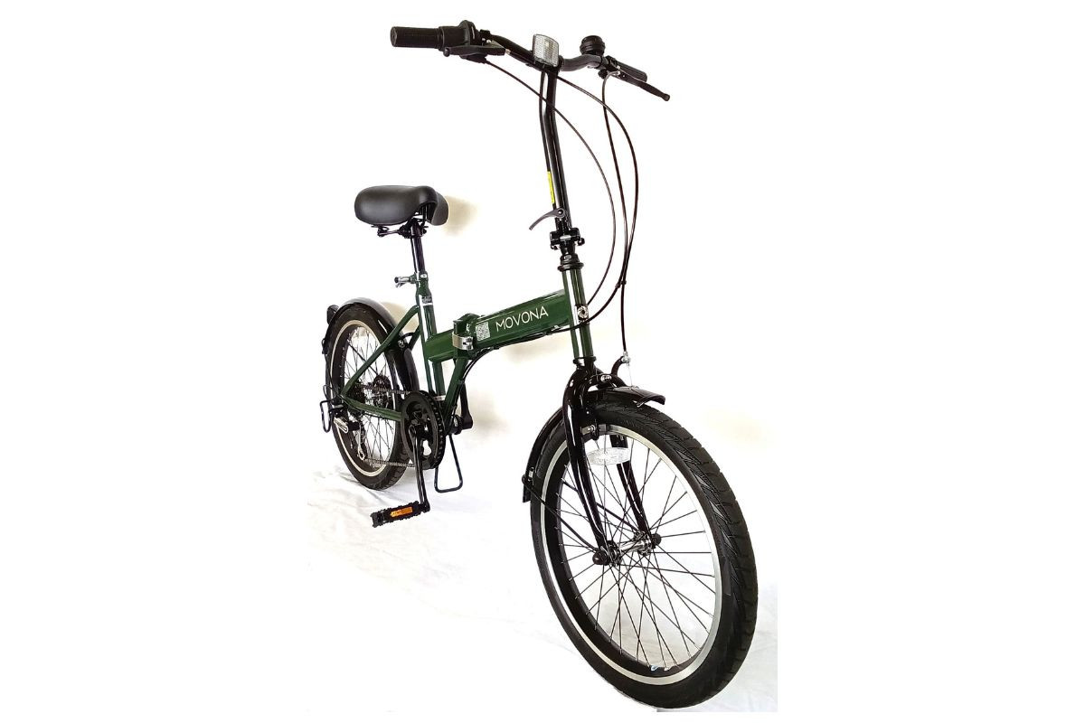 パンクしないオリタタミ自転車 MOVONA ワイドタイヤ 20型 6段変速【ダークグリーン】武田産業【四日市市 で人気の返礼品 ノーパンク 武田産業 折り畳み自転車 三重県 四日市 四日市市ふるさと納税】