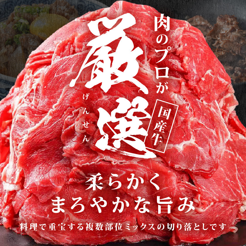 国産牛切り落とし900g_LF-3604_(都城市) 国産牛 切り落とし 切落し 450g 2袋 牛丼 炒め物 肉 おかず 食卓 料理 牛 旨味 まろやか 柔らかい