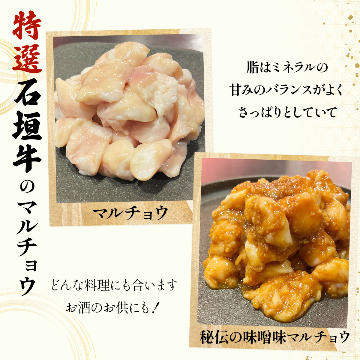 【2025年11月以降順次発送】特選石垣牛の牛スジとマルチョウ、秘伝の味噌味をご家庭で!!牛スジ500g、マルチョウ300g×2、味噌味マルチョウ300g×2のよくばりセット | 沖縄 石垣 牛スジ マルチョウ ホルモン 牛 肉 特選 黒毛 和牛 贅沢 秘伝 ミソ 味噌 家庭用 | IM-31