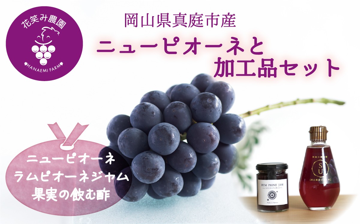 【2026年先行予約】花笑み農園　岡山の『ピオーネ&ラムピオーネジャム&飲む酢』 【hana071-02】