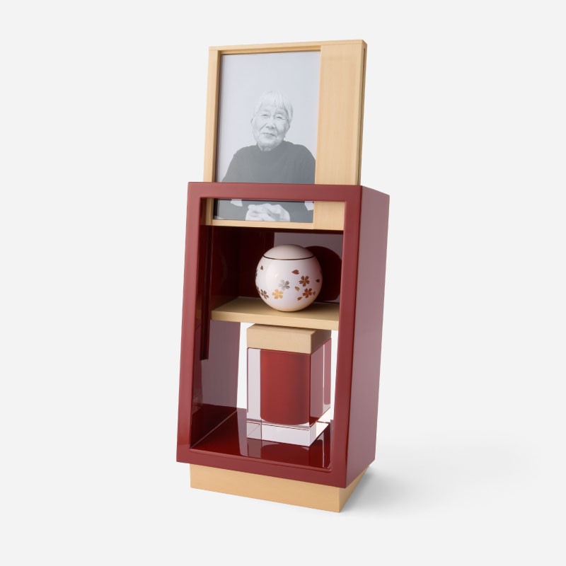 小型 仏壇 モダン 仏壇 写真立 1基 彦根 仏壇 モダン仏壇 現代 現代仏壇 リビング リビング仏壇 カジュアル カジュアル仏壇 小さな仏壇 位牌壇 自由壇 (フリーダン) ほとり 赤 伝統 技工 滋賀 彦根