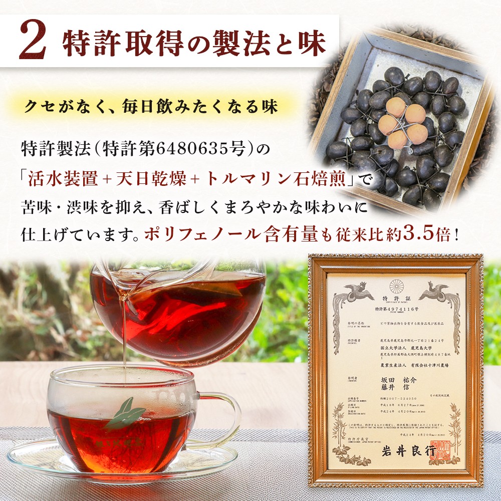 鹿児島県産 ねじめびわ茶 ティーバック（20包入×10袋）ノンカフェイン TO-512 | 国産 お茶 茶 カロリーゼロ 無香料 無着色 トルマリン石焙煎 さわやか 甘み 香ばしい おいしい びわの葉 産地直送 鹿児島県 南大隅町 十津川農場