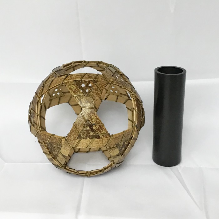 【 ハンドメイド 】 竹細工 手毬花篭 おとし付き 照明 虎竹 花篭 かご カゴ 篭 若鮎クラフト 工芸品 工芸 日用品 雑貨 インテリア バンブー 職人 手作り 上品 高級感 国産 土佐 高知県 高知 四万十市 四万十 しまんと お取り寄せ 26-82
