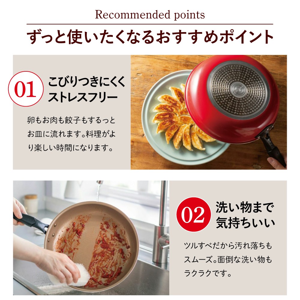 evercook IH フライパン 28cm レッド