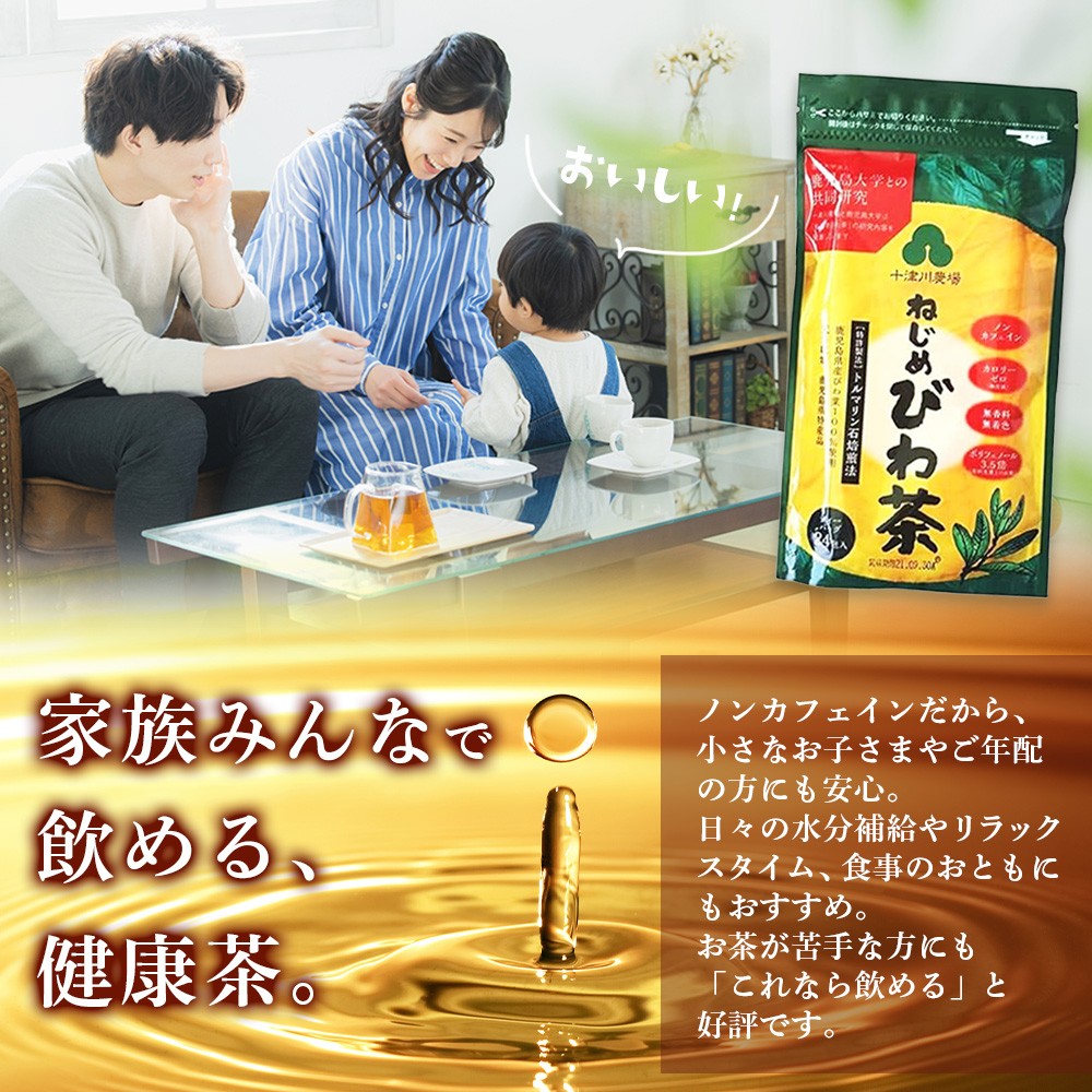 鹿児島県産 ねじめびわ茶 ティーバック（24包入×3袋）ノンカフェイン TO-502-NP | 国産 お茶 健康茶 びわの葉茶 びわの葉 茶 産地直送 鹿児島県 南大隅町 十津川農場 
