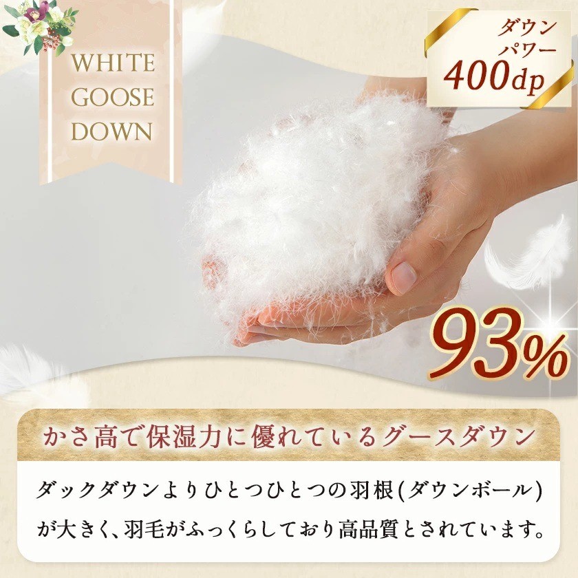 抗ウイルス加工羽毛合掛ふとん ハンガリーホワイトグース93%【S】≪みやこんじょ快速便≫_MC-E102-R_(都城市) 羽毛布団 寝具 抗菌防臭加工 ダウン SEKアレルGプラス加工 日本製 合い掛け布団 シングル