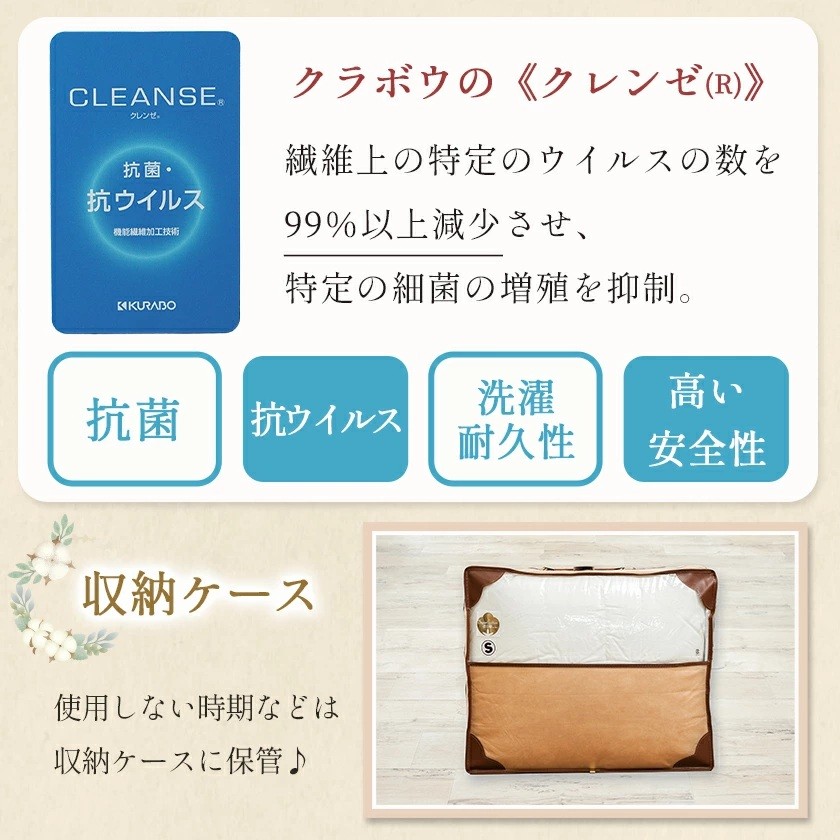 抗ウイルス加工羽毛合掛けふとん ハンガリー産ホワイトグース90%【D】≪みやこんじょ快速便≫_MC-E104-R_(都城市) 羽毛布団 寝具 抗菌防臭加工 ダウン SEKアレルGプラス加工 日本製 合い掛け布団 ダブル