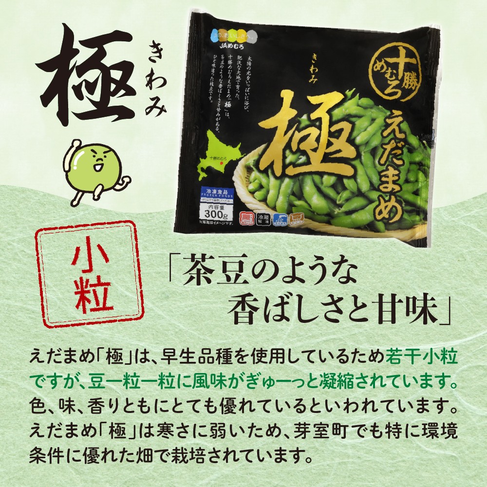 【隔月4回コース定期便】北海道十勝芽室町 えだまめ「極」 300g × 3袋 me003-087-k4c