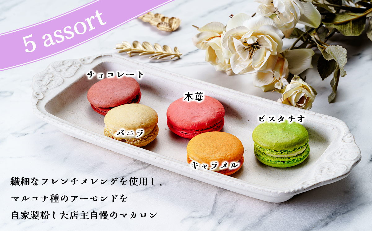 パティスリーアルビ　マカロン詰め合わせ(5個入り)【 マカロン 詰め合わせ 冷凍 焼き菓子 洋菓子 9000 茨城県 つくば市 】