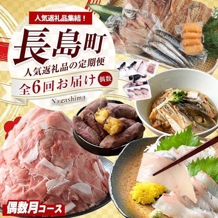 《偶数月発送全6回》全事業者 長島町スペシャル定期便 nagashima-1537