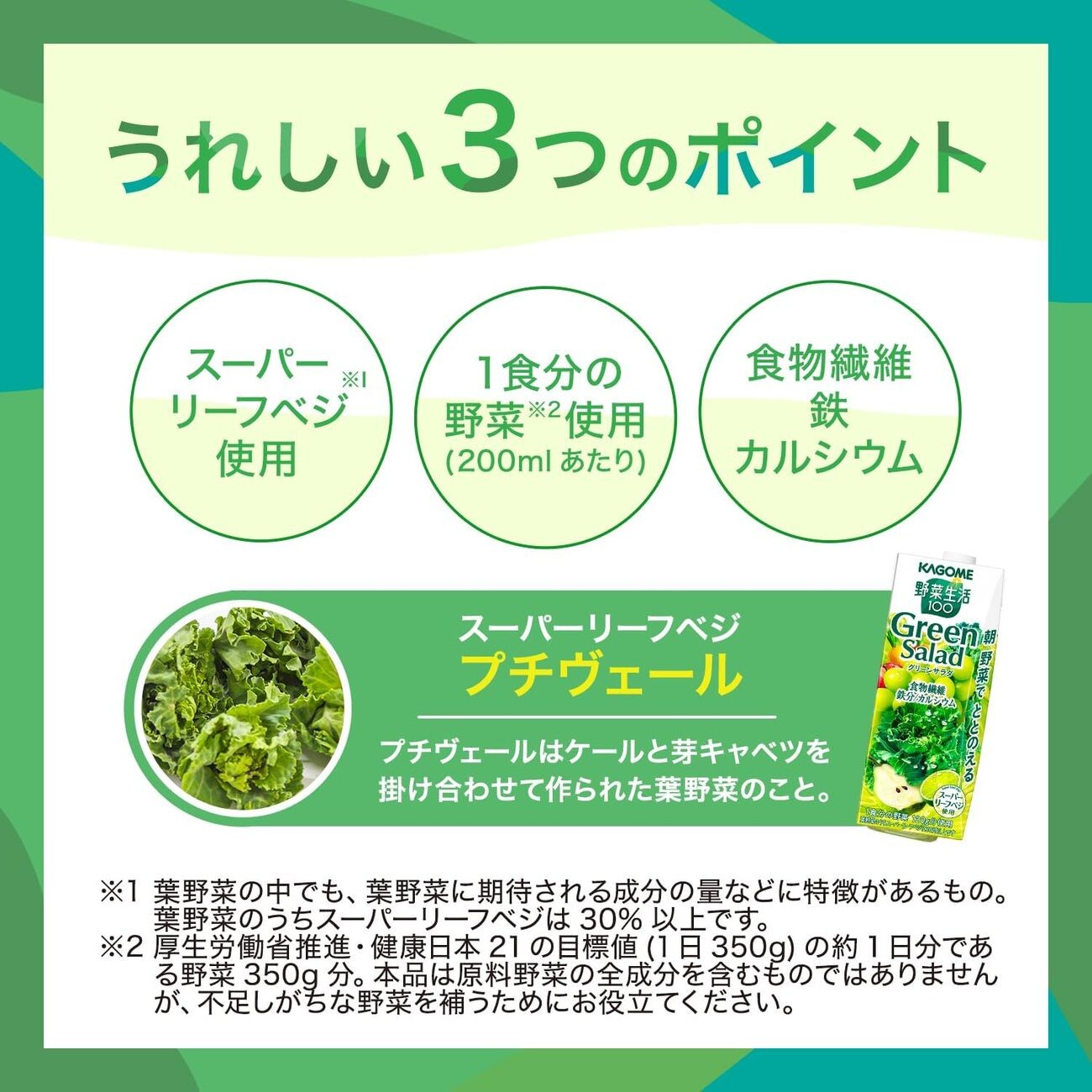 【定期便 2ヶ月】カゴメ 野菜生活100 グリーンサラダ 200ml 24本 野菜不足 解消 ビタミンミネラル 豊富 食物繊維 サポート 自然派 健康維持 簡単調理 長野県 富士見町