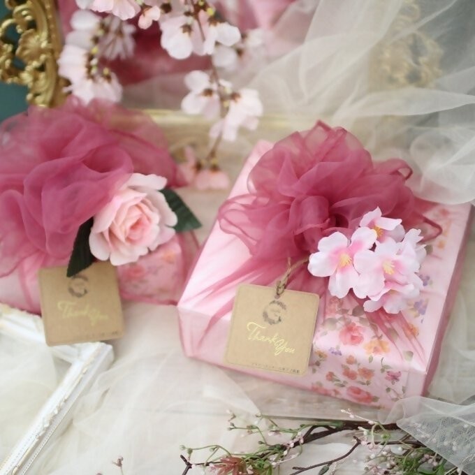 DC-014_卒業式あんフラワー&学帽クマさんまんじゅう　フラワータルト 食べられるお花！あんこのお花！【風呂敷ラッピング】和菓子（計9個）