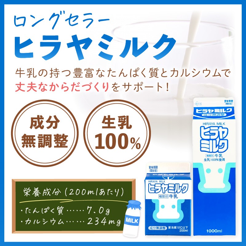 ヒラヤミルク　1000ml×3本　定期便（月1回×3ヶ月）　AM00640