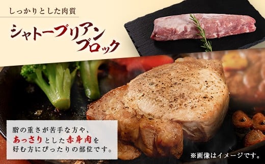 産地直送 宮崎県産 ホエー豚 シャトーブリアン ブロック 計600g(300g×2本)国産 豚肉 ヒレ ヒレ肉 ブロック肉 とんかつ ステーキ