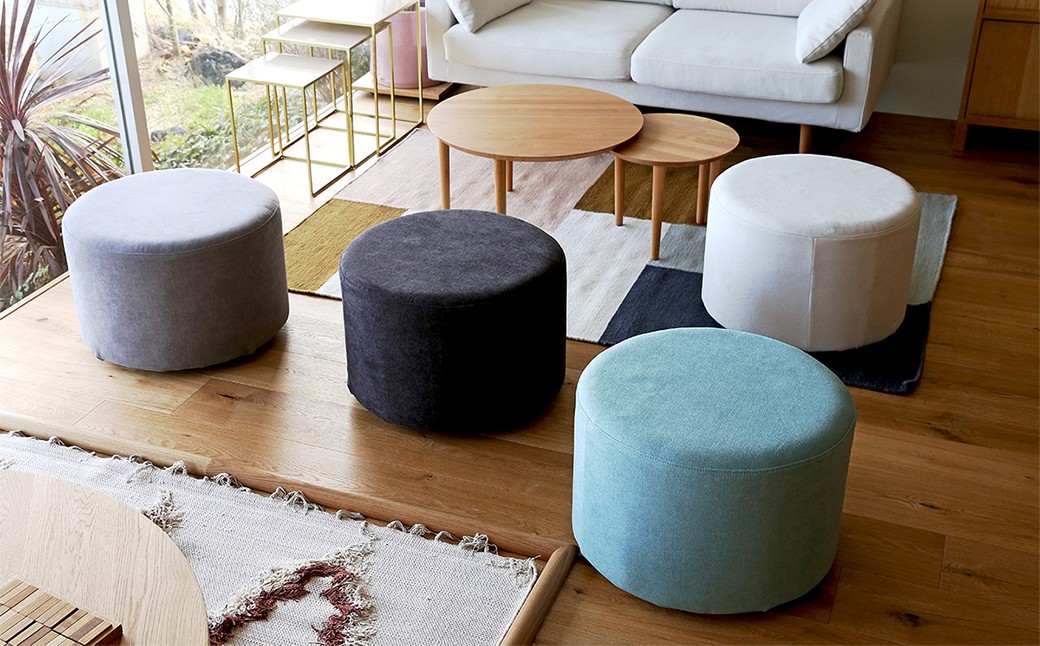 【ダークグレー】 高野木工 LEO SOFA レオソファ ラウンドスツール 【5年保証】 ソファ スツール インテリア 家具 九州 福岡県 筑後市